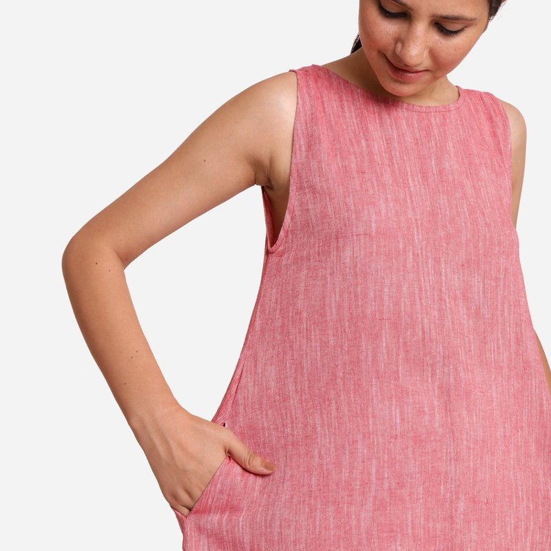 Buy Brick Red Cotton Sleeveless Mini Tunic Dress Online at SeamsFriendly Buy Brick Red Cotton Sleeveless Mini Tunic Dress Online at SeamsFriendly