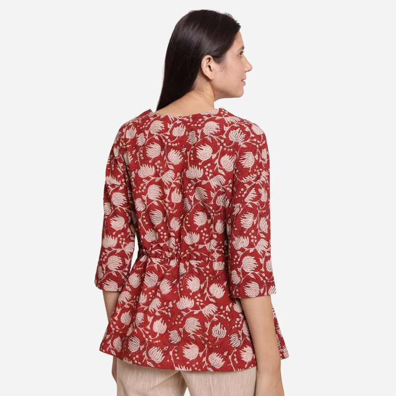 Back View of a Model wearing Bagru Block Print Loose Fit Tunic