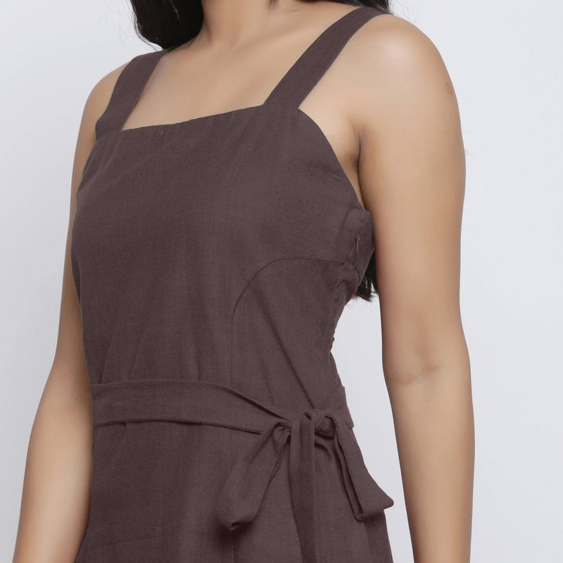 Princess Line Frock Buy Brown Cotton Flax Knee Length Princess Line Dress Online at ...