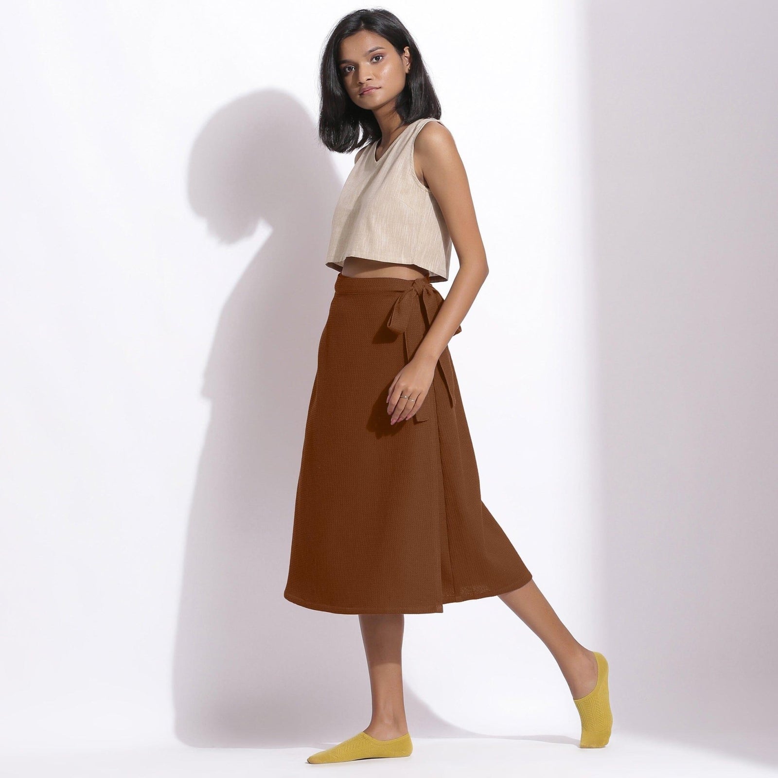 andmary Mel gather skirt brown Sサイズ ANDMARY】Mel gather skirt