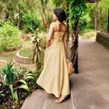Butter Yellow 100% Cotton Ankle Length Flared Sundress