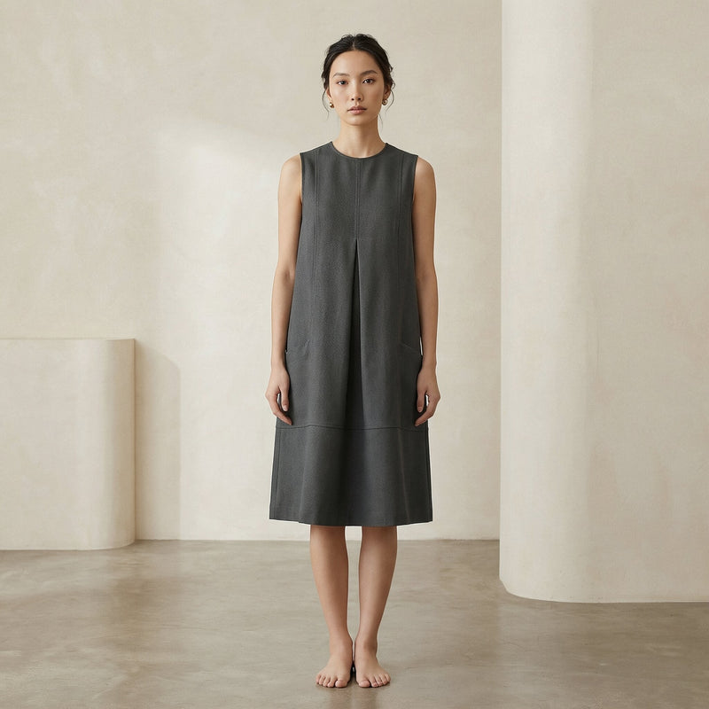 grey swing dress Swing Dress Navy / L