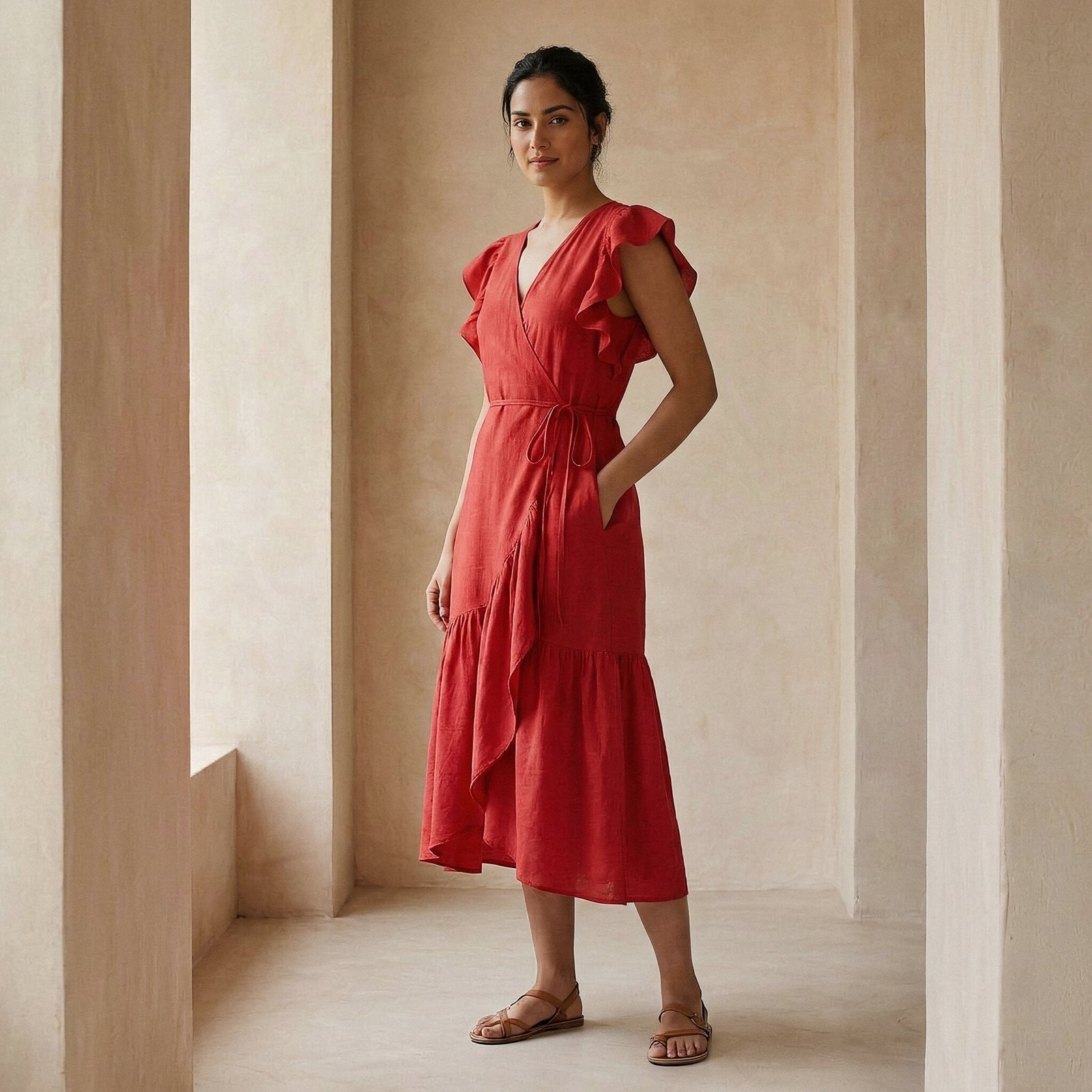 long tall sally red dress LTS Tall Dark Red Puff Sleeve Tiered Maxi Dress