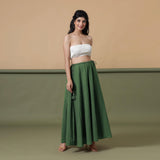 Convertible 3-Way Forest Green Tie-Dye Cotton Skirt Dress