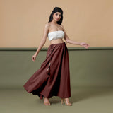 Convertible 3-Way Maroon Tie-Dye Cotton Skirt Dress