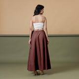 Convertible 3-Way Maroon Tie-Dye Cotton Skirt Dress