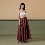 Convertible 3-Way Maroon Tie-Dye Cotton Skirt Dress