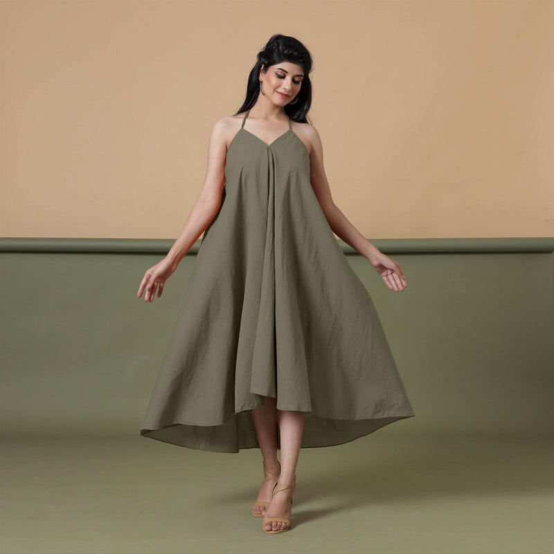 Convertible 3-Way Sage Green Tie-Dye Cotton Skirt Dress