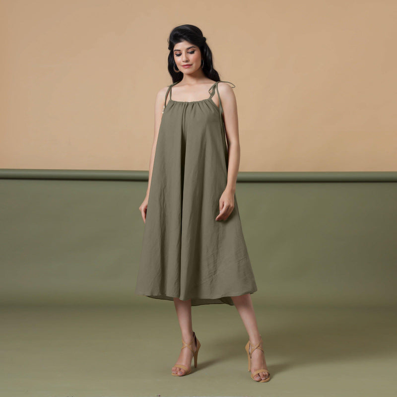 Convertible 3-Way Sage Green Tie-Dye Cotton Skirt Dress