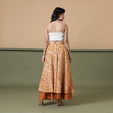 Back View of a Model wearing Convertible 6-Way Rust Sandstone Tie-Dye Cotton Skirt Dress