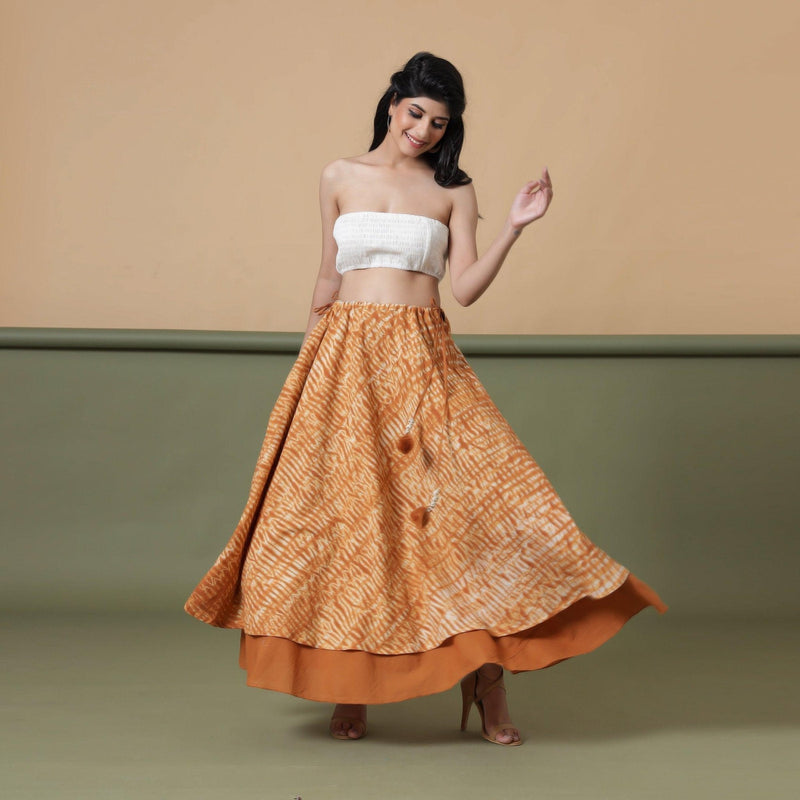 Convertible 6-Way Rust Sandstone Tie-Dye Cotton Skirt Dress 51" / Regular (5'2" - 5'6") Convertible 6-Way Rust Sandstone Tie-Dye Cotton Skirt Dress 51" / Regular (5'2" - 5'6")