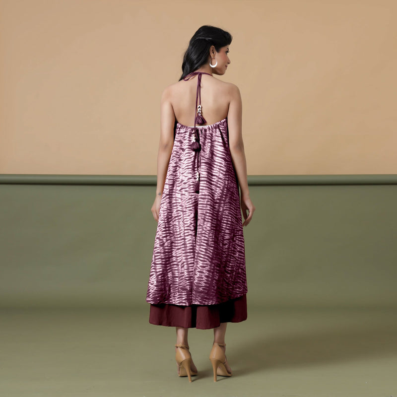 Convertible 6-Way Sangria Wine Tie-Dye Cotton Skirt Dress