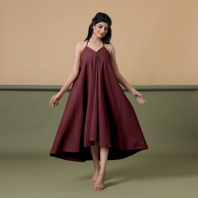 Convertible 6-Way Sangria Wine Tie-Dye Cotton Skirt Dress