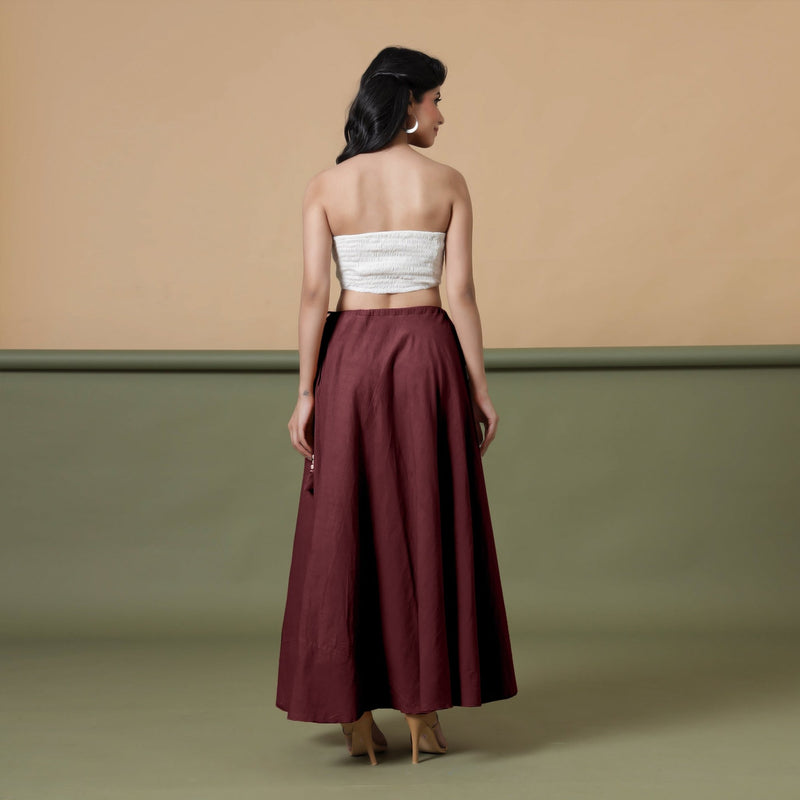 Convertible 6-Way Sangria Wine Tie-Dye Cotton Skirt Dress