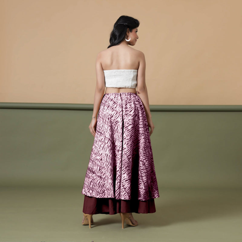 Convertible 6-Way Sangria Wine Tie-Dye Cotton Skirt Dress