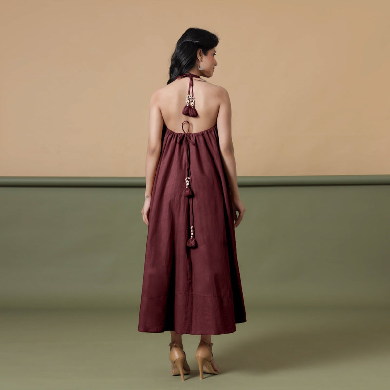 Convertible 6-Way Sangria Wine Tie-Dye Cotton Skirt Dress