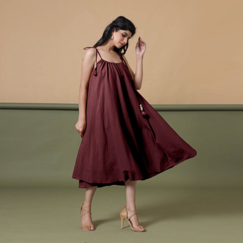 Convertible 6-Way Sangria Wine Tie-Dye Cotton Skirt Dress