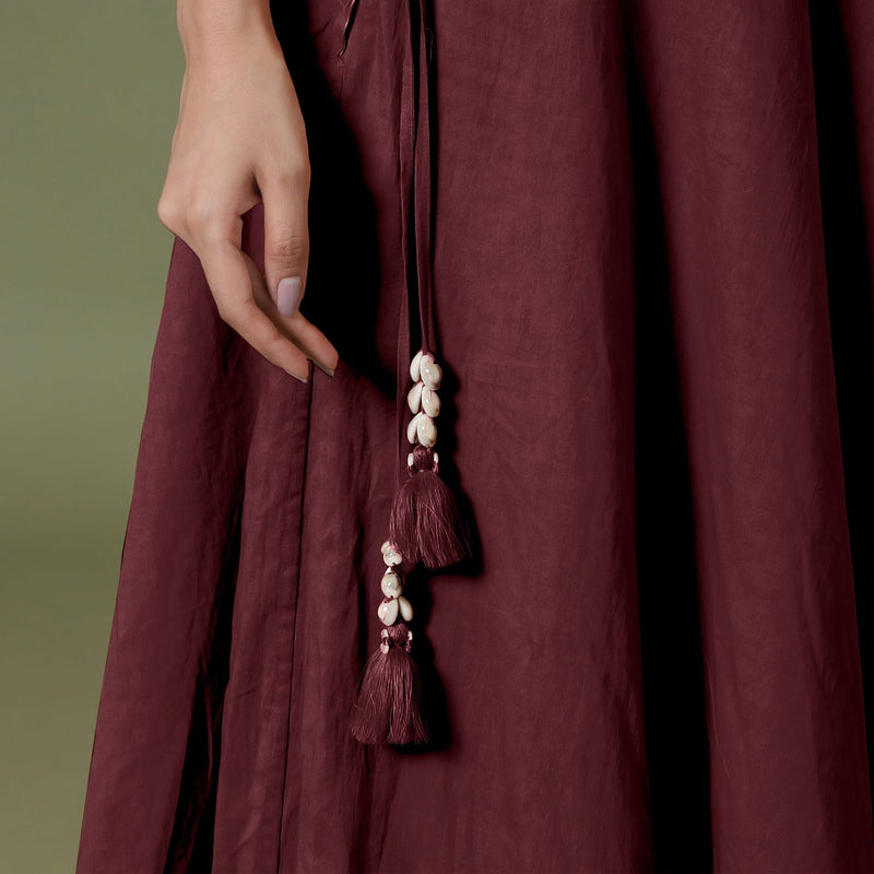 Convertible 6-Way Sangria Wine Tie-Dye Cotton Skirt Dress