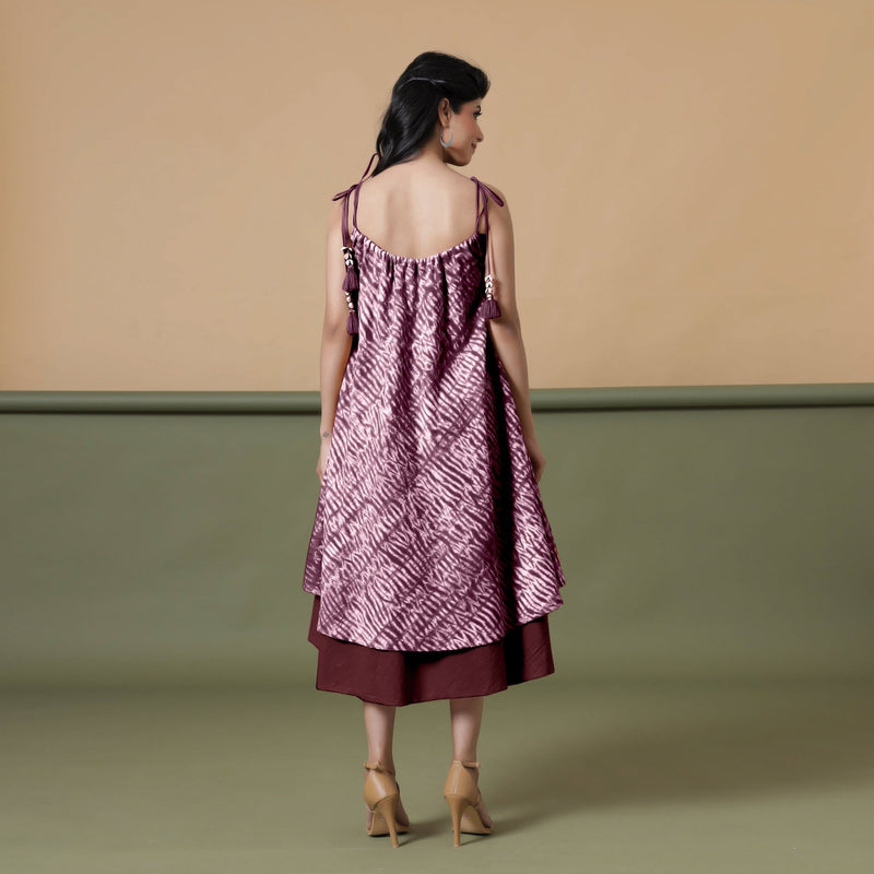 Convertible 6-Way Sangria Wine Tie-Dye Cotton Skirt Dress