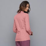 Back View of a Model wearing English Rose Slim Fit Flannel Blazer