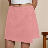 Front View of a Model wearing Warm Flannel English Rose Overlap Skirt