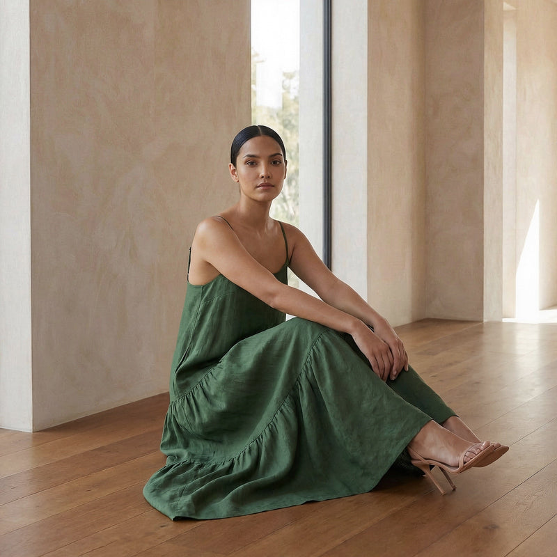 green camisole dress Vila - Satin Cowl Neck Maxi Dress - Women - Polyester - 42 EU