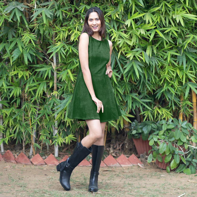 forest green fit and flare dress Forest Green Ruffled Fit And Flare Maxi Dress PinkBlush