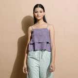 Lavender 100% Linen Tier Camisole Top