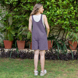 Lavender Cotton Linen Dungaree Playsuit