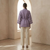 Lavender Cotton Linen Kyoto Kimono Sleeve Wrap Top
