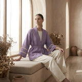 Lavender Cotton Linen Kyoto Kimono Sleeve Wrap Top