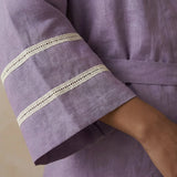 Lavender Cotton Linen Kyoto Kimono Sleeve Wrap Top