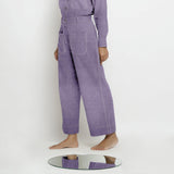 Lavender Cotton Linen Patch Pocket Wide Legged Pant