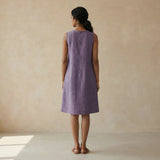 Lavender Cotton Linen Sleeveless Paneled Swing Dress