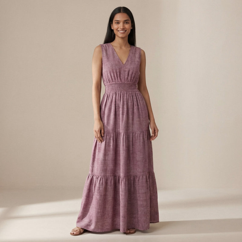 light cotton sleeveless dress 100% Organic Cotton Gauze Sleeveless Swing Dress in Ocean Breeze