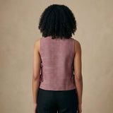 Light Maroon Yarn-Dyed Cotton Sleeveless Side-Tie Top