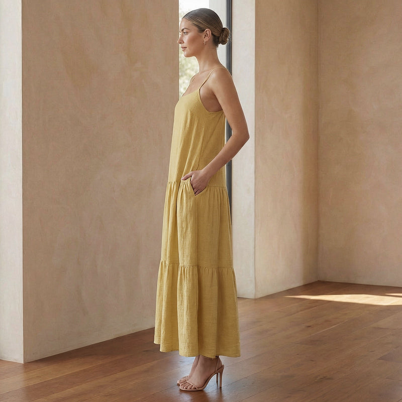 drop waist yellow maxi dress Buttercup Drop Waist Maxi Dress