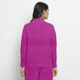 Magenta 100% Linen Full Sleeve Button-Down Shirt