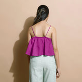 Magenta 100% Linen Tier Camisole Top