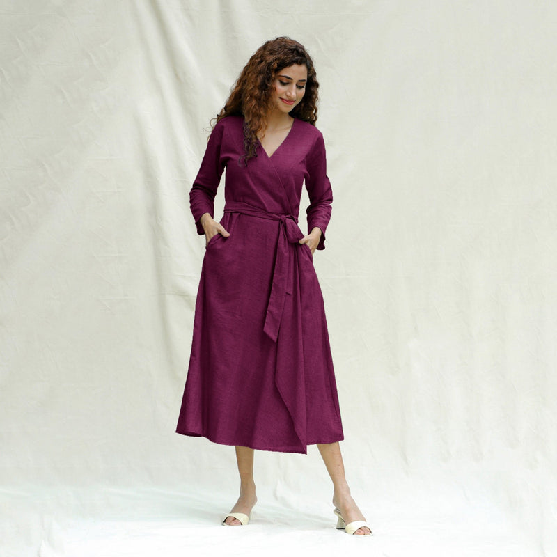magenta dress midi Alloy Apparel Tall Zoey Midi Dress for Women in Magenta Size XS