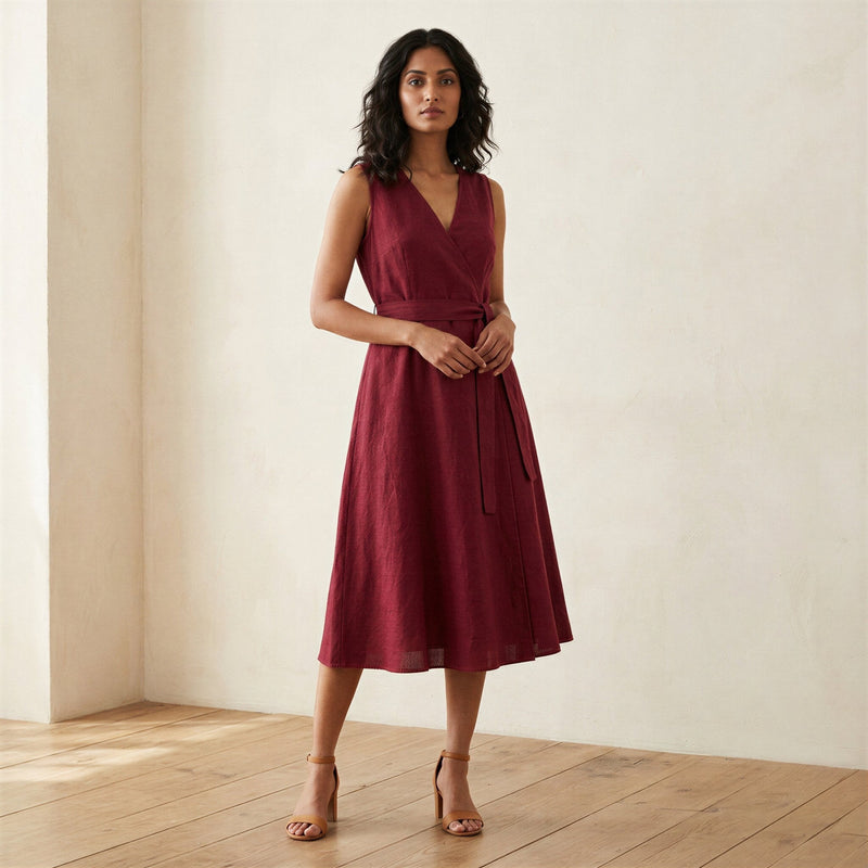 maroon fit and flare dress Handspun Cotton Sleeveless This thoughtful structure creates Ross Store Fort Lauderdale, Size:18 REG race day outfits for women