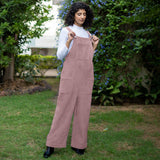 Mauve Warm Cotton Corduroy Ankle Length Dungaree