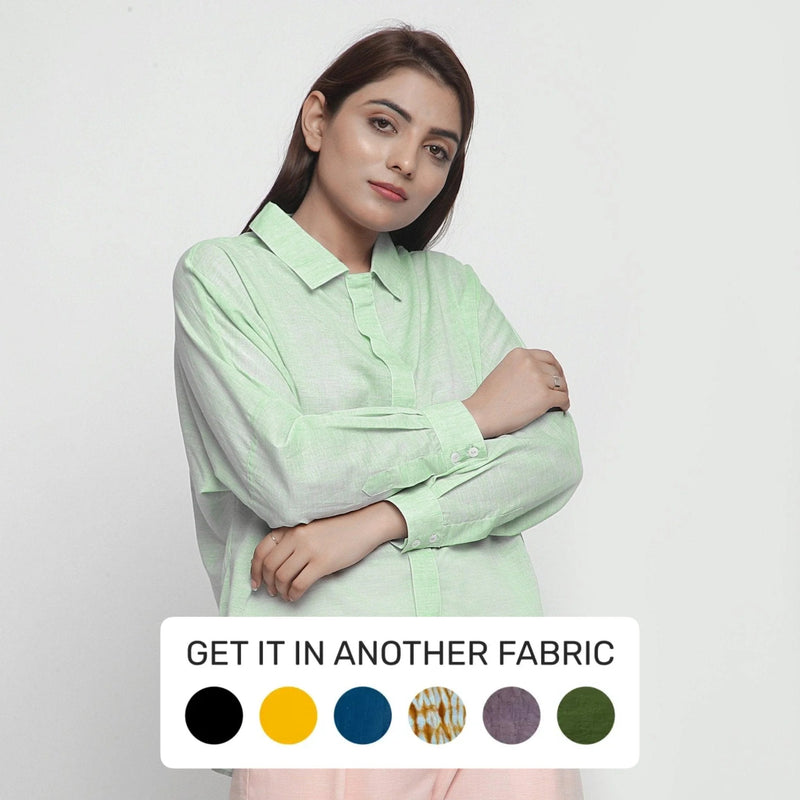 Buy Mint Green Cotton Regular Collar High-Low Shirt Online at SeamsFriendly Buy Mint Green Cotton Regular Collar High-Low Shirt Online at SeamsFriendly
