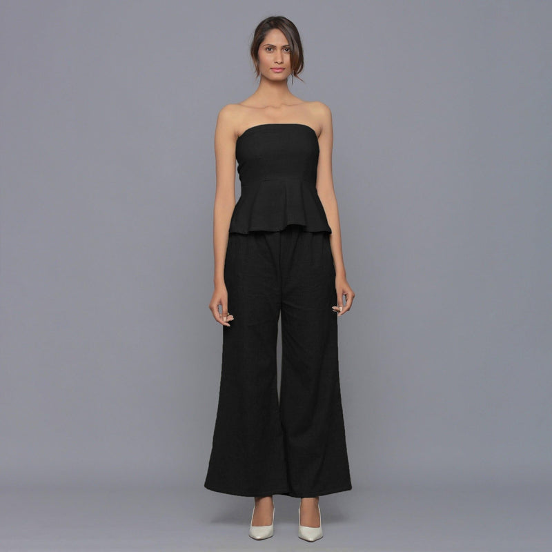 Moonlight Black Warm Cotton Corduroy Tube Top