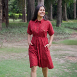 Mulberry Handspun 100% Cotton Short Safari Dress