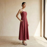 Mulberry Handspun Cotton Ankle Length Flared Sundress