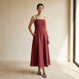 Mulberry Handspun Cotton Ankle Length Flared Sundress