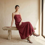 Mulberry Handspun Cotton Ankle Length Flared Sundress