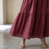 Mulberry Handspun Cotton Drop-Waist Camisole Maxi Tier Dress