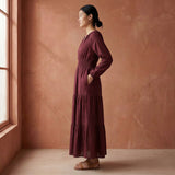 Mulberry Handspun Cotton Fit and Flare Maxi Tier Dress